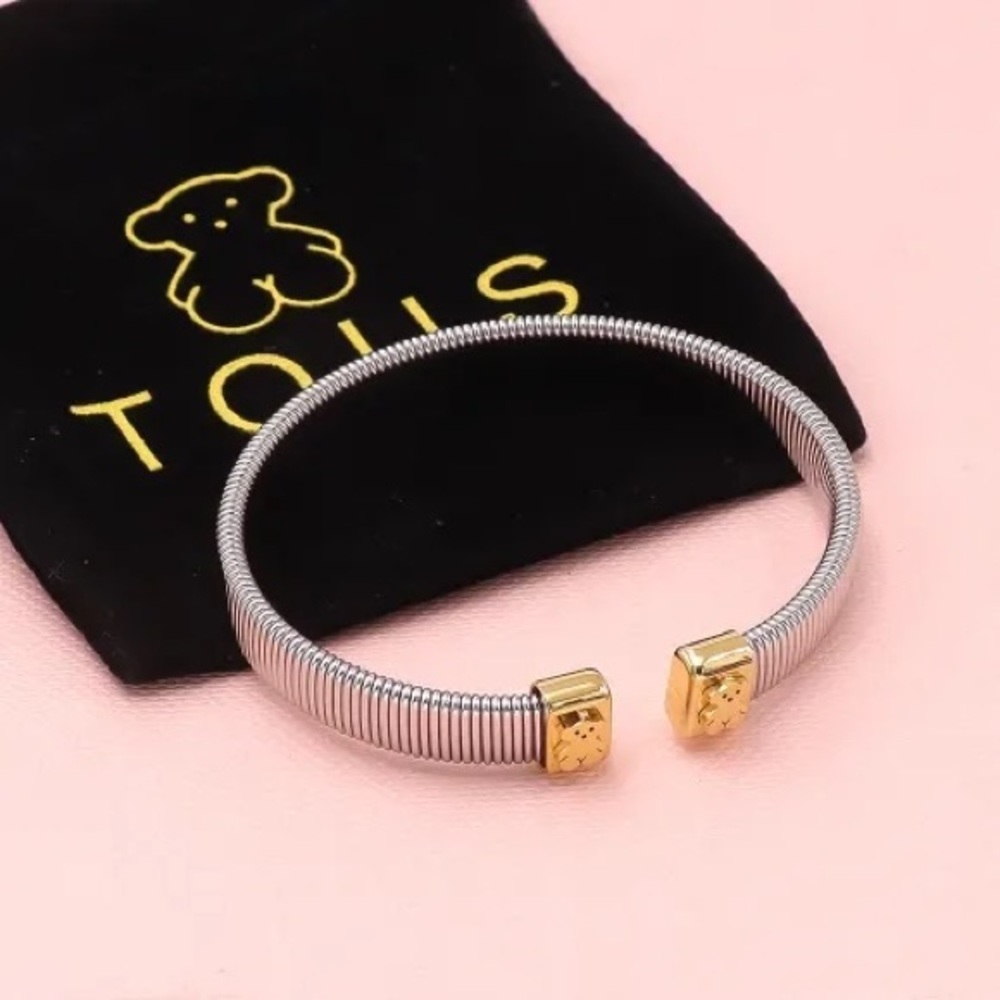 Silver and Gold Kids Bracelet With Bear